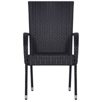 Stackable Outdoor Chairs 4 pcs Poly Rattan Black - Contemporary Style for Your Outdoor Space