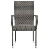 Stackable Outdoor Chairs 4 pcs Grey Poly Rattan - Contemporary Style for Your Outdoor Space