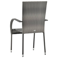 Stackable Outdoor Chairs 4 pcs Grey Poly Rattan - Contemporary Style for Your Outdoor Space