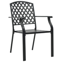 vidaXL Outdoor Chairs 4 pcs Mesh Design Steel Black - Stylish and Durable