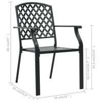 vidaXL Outdoor Chairs 4 pcs Mesh Design Steel Black - Stylish and Durable