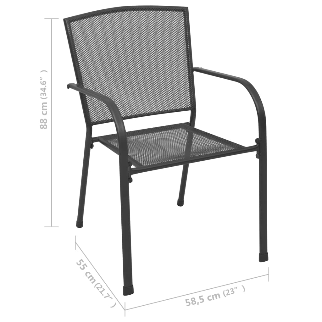 Outdoor Chairs 4 pcs Mesh Design Anthracite Steel - Stylish and Durable