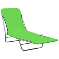 Folding Sun Loungers 2 pcs Steel and Fabric Green - Relax and Enjoy the Outdoors