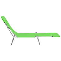 Folding Sun Loungers 2 pcs Steel and Fabric Green - Relax and Enjoy the Outdoors