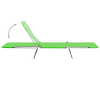 Folding Sun Loungers 2 pcs Steel and Fabric Green - Relax and Enjoy the Outdoors