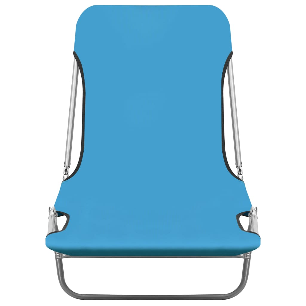 Folding Sun Loungers 2 pcs Steel and Fabric Blue