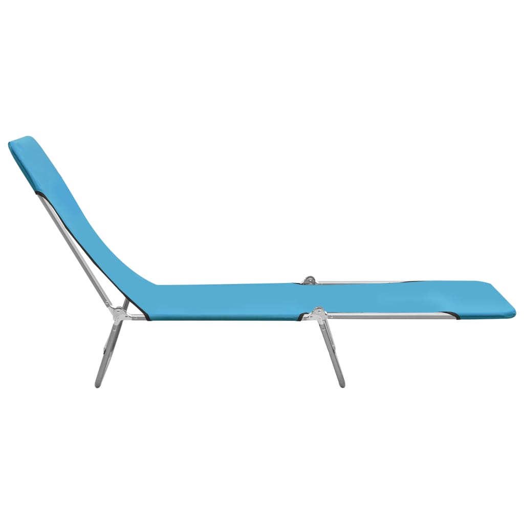 Folding Sun Loungers 2 pcs Steel and Fabric Blue