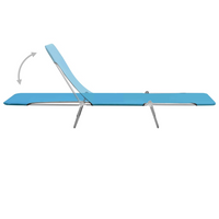 Folding Sun Loungers 2 pcs Steel and Fabric Blue