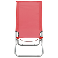 Folding Beach Chairs 2 pcs - Red Fabric | Comfortable & Durable