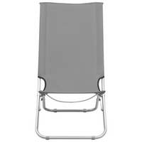 Folding Beach Chairs 2 pcs Grey Fabric - Comfortable and Durable Outdoor Seating