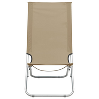 Folding Beach Chairs 2 pcs Taupe Fabric - Enjoy Comfortable and Stylish Relaxation