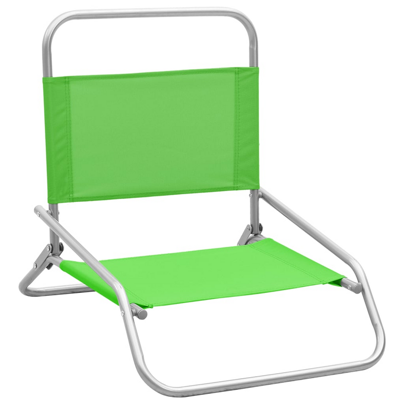 Folding Beach Chairs 2 pcs Green Fabric - Relax in Style