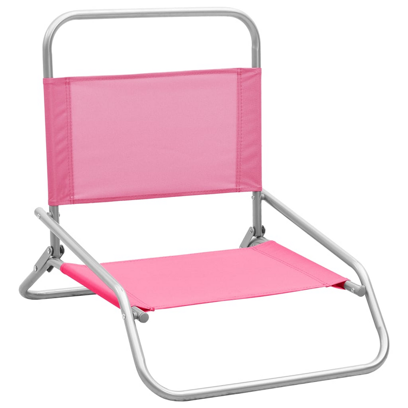 Folding Beach Chairs 2 pcs Pink Fabric - Relax in Style