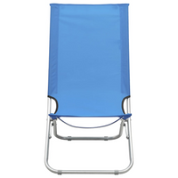 Folding Beach Chairs 2 pcs Blue Fabric - Comfortable and Weather-Resistant