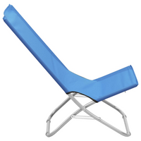 Folding Beach Chairs 2 pcs Blue Fabric - Comfortable and Weather-Resistant