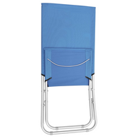 Folding Beach Chairs 2 pcs Blue Fabric - Comfortable and Weather-Resistant