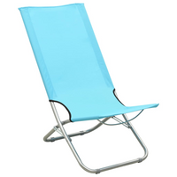 Folding Beach Chairs - Set of 2 - Turquoise Fabric