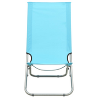 Folding Beach Chairs - Set of 2 - Turquoise Fabric