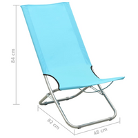 Folding Beach Chairs - Set of 2 - Turquoise Fabric