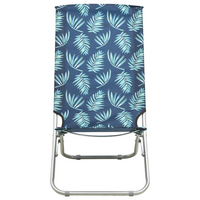 Folding Beach Chairs 2 pcs Leaf Print Fabric - Comfortable and Durable