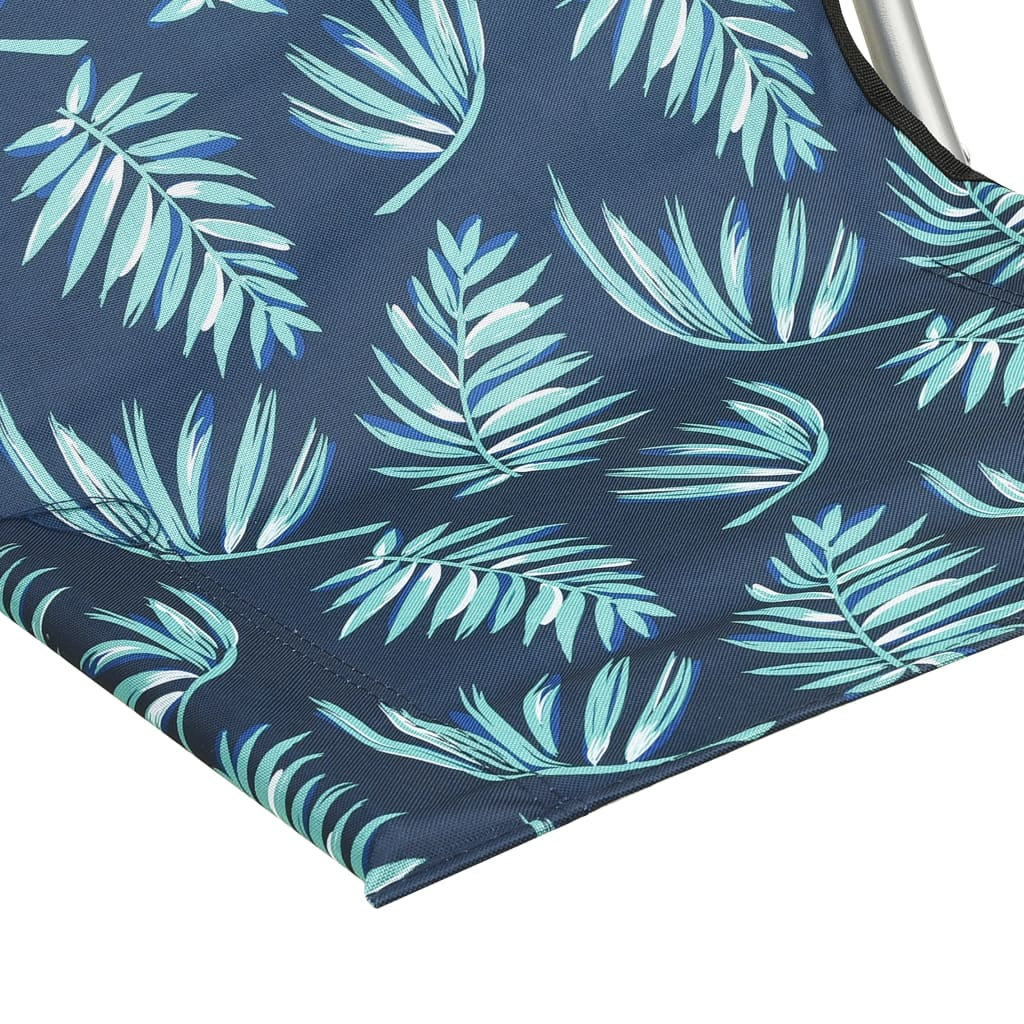 Folding Beach Chairs 2 pcs Leaf Print Fabric - Comfortable and Durable