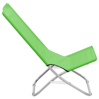 Folding Beach Chairs 2 pcs Green Fabric - Relax in Style