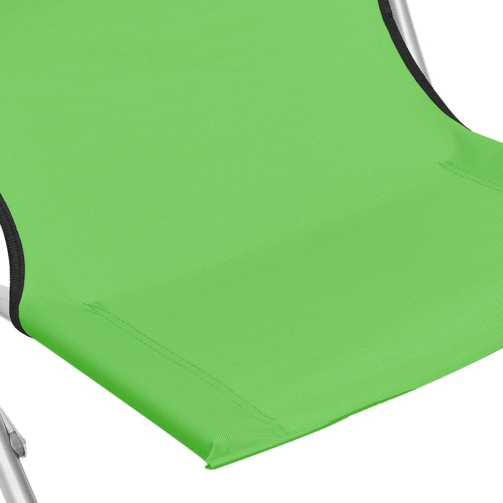 Folding Beach Chairs 2 pcs Green Fabric - Relax in Style