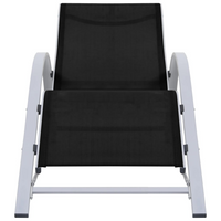 Sun Loungers 2 pcs with Table Aluminium Black - Outdoor Lounge Set