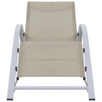 Sun Loungers 2 pcs with Table Aluminium Cream - Outdoor Furniture