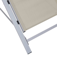 Sun Loungers 2 pcs with Table Aluminium Cream - Outdoor Furniture