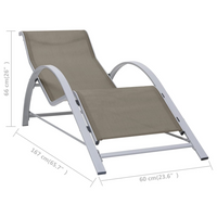 Sun Loungers 2 pcs with Table Aluminium Taupe