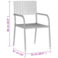 vidaXL 5 Piece Outdoor Dining Set Poly Rattan Grey - Premium Quality, Sturdy Frame, Ergonomic Design