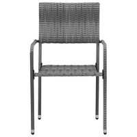 vidaXL 3 Piece Outdoor Dining Set Poly Rattan Grey