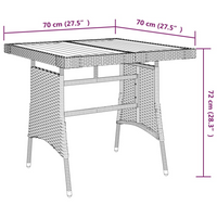 vidaXL 3 Piece Outdoor Dining Set Poly Rattan Grey