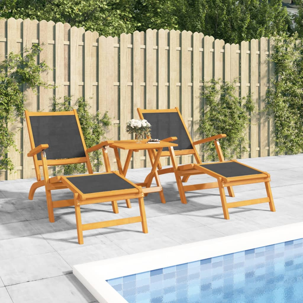 vidaXL Outdoor Deck Chairs 2 pcs - Rustic Charm for Your Garden