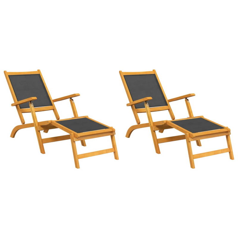 vidaXL Outdoor Deck Chairs 2 pcs - Rustic Charm for Your Garden