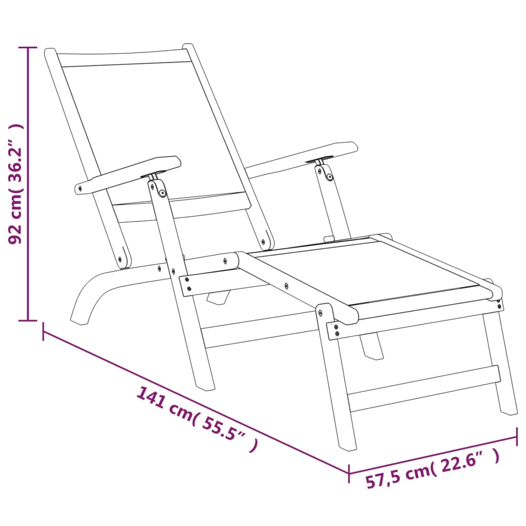 vidaXL Outdoor Deck Chairs 2 pcs - Rustic Charm for Your Garden