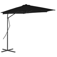 Outdoor Parasol with Steel Pole Black - Sun Protection and Style