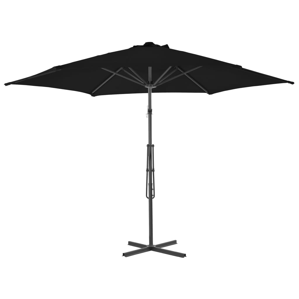 Outdoor Parasol with Steel Pole Black - Sun Protection and Style