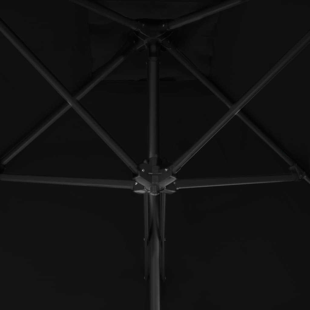 Outdoor Parasol with Steel Pole Black - Sun Protection and Style