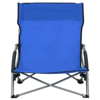 Folding Beach Chairs 2 pcs Blue Fabric - Comfortable and Weather-Resistant