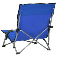 Folding Beach Chairs 2 pcs Blue Fabric - Comfortable and Weather-Resistant