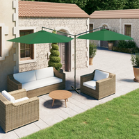 Double Parasol with Steel Pole Green 600 cm - Create Shade and Protect from Harmful UV Rays