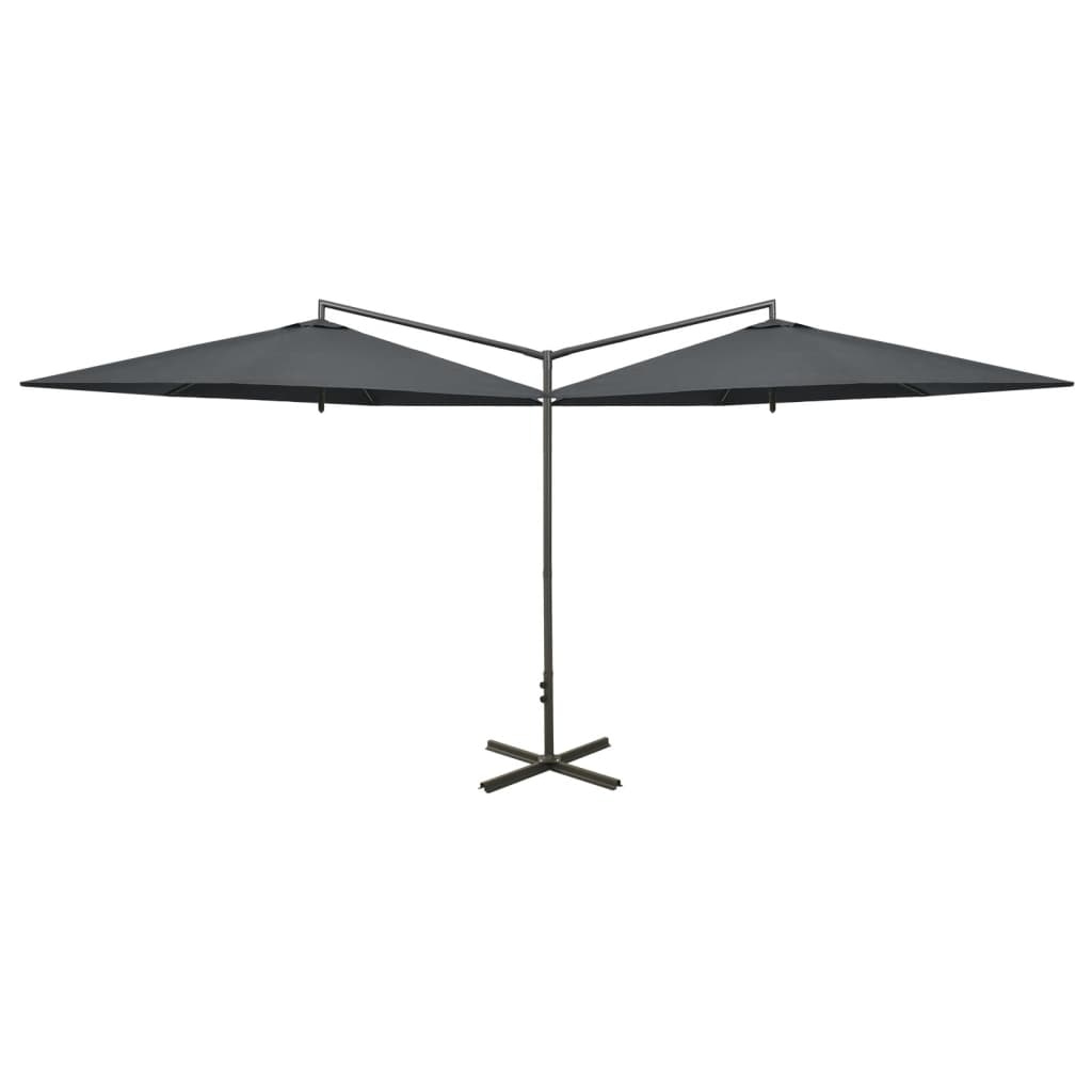 Double Parasol with Steel Pole Anthracite 600 cm - Create Shade & Protection