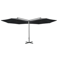 Double Parasol with Steel Pole Anthracite 600 cm - Create Shade & Protection