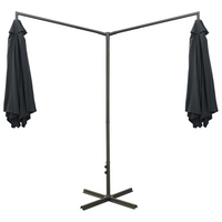 Double Parasol with Steel Pole Anthracite 600 cm - Create Shade & Protection