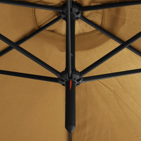 Double Parasol with Steel Pole Taupe 600 cm - Create Shade and Stay Protected