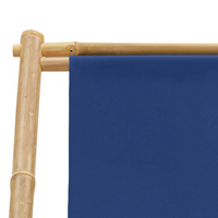 vidaXL Deck Chair Bamboo and Canvas Navy Blue - Outdoor Furniture