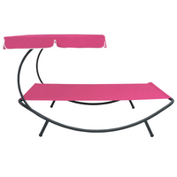 Outdoor Lounge Bed with Canopy Pink - Relax in Style