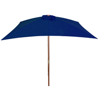 Outdoor Parasol with Wooden Pole Blue 200x300 cm